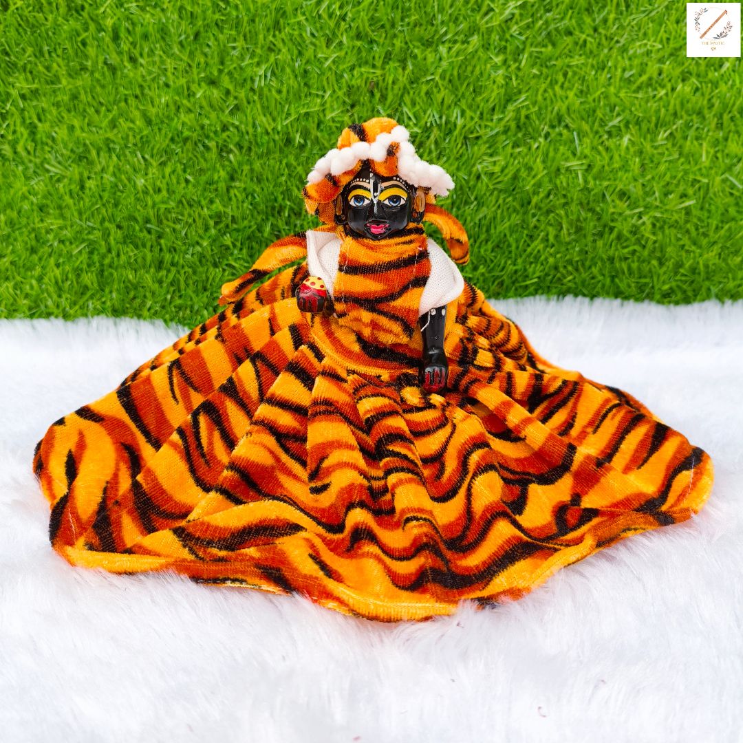 Cute Woolen Laddu Gopal Frock With Cap