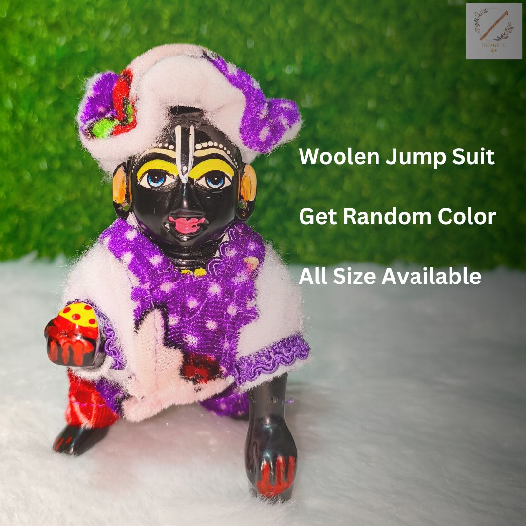 Laddu Gopal Woolen Jump Suit with cap (All Size)